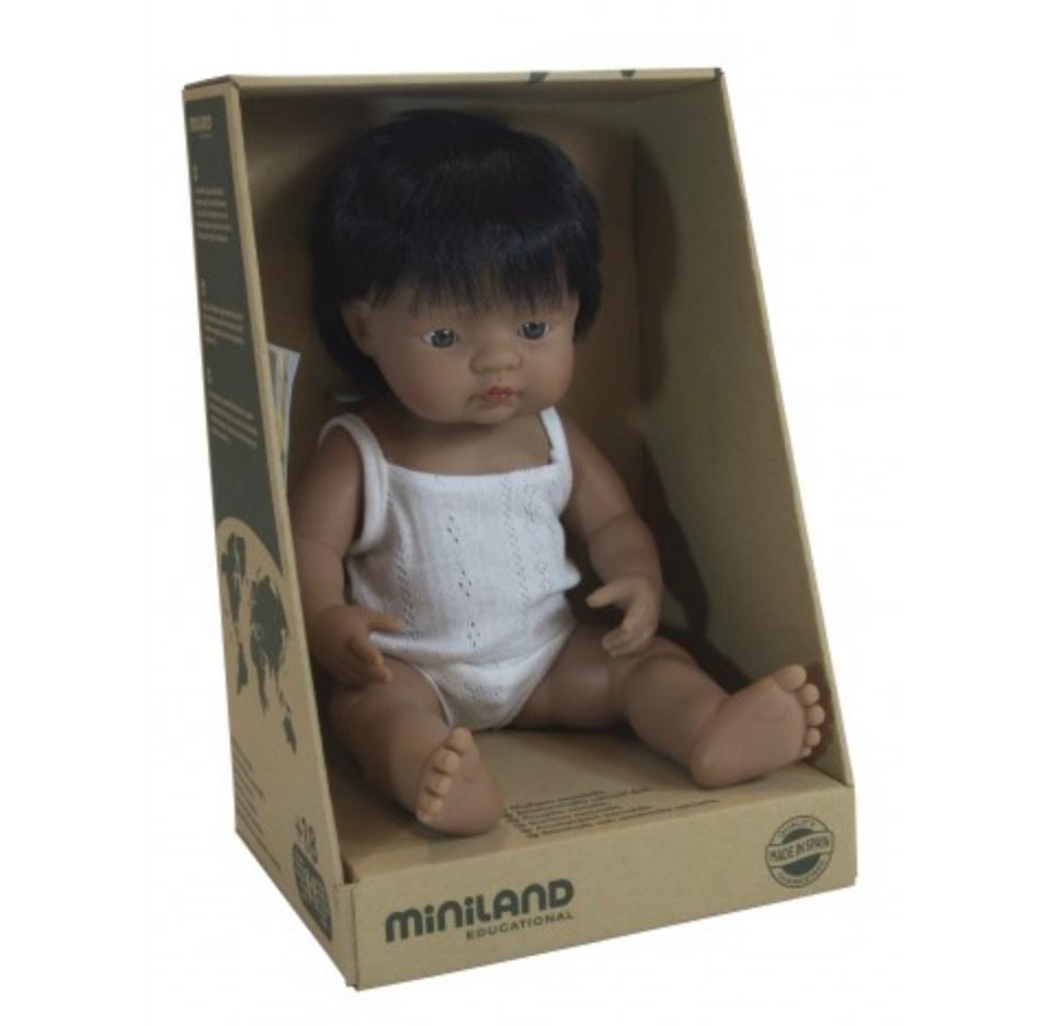 Miniland 18 Mths Plus Baby Doll 38cm - Hispanic Boy