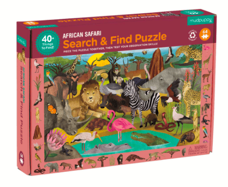 Mudpuppy 4 Plus 64 Pc Search & Find Puzzle - African Safari