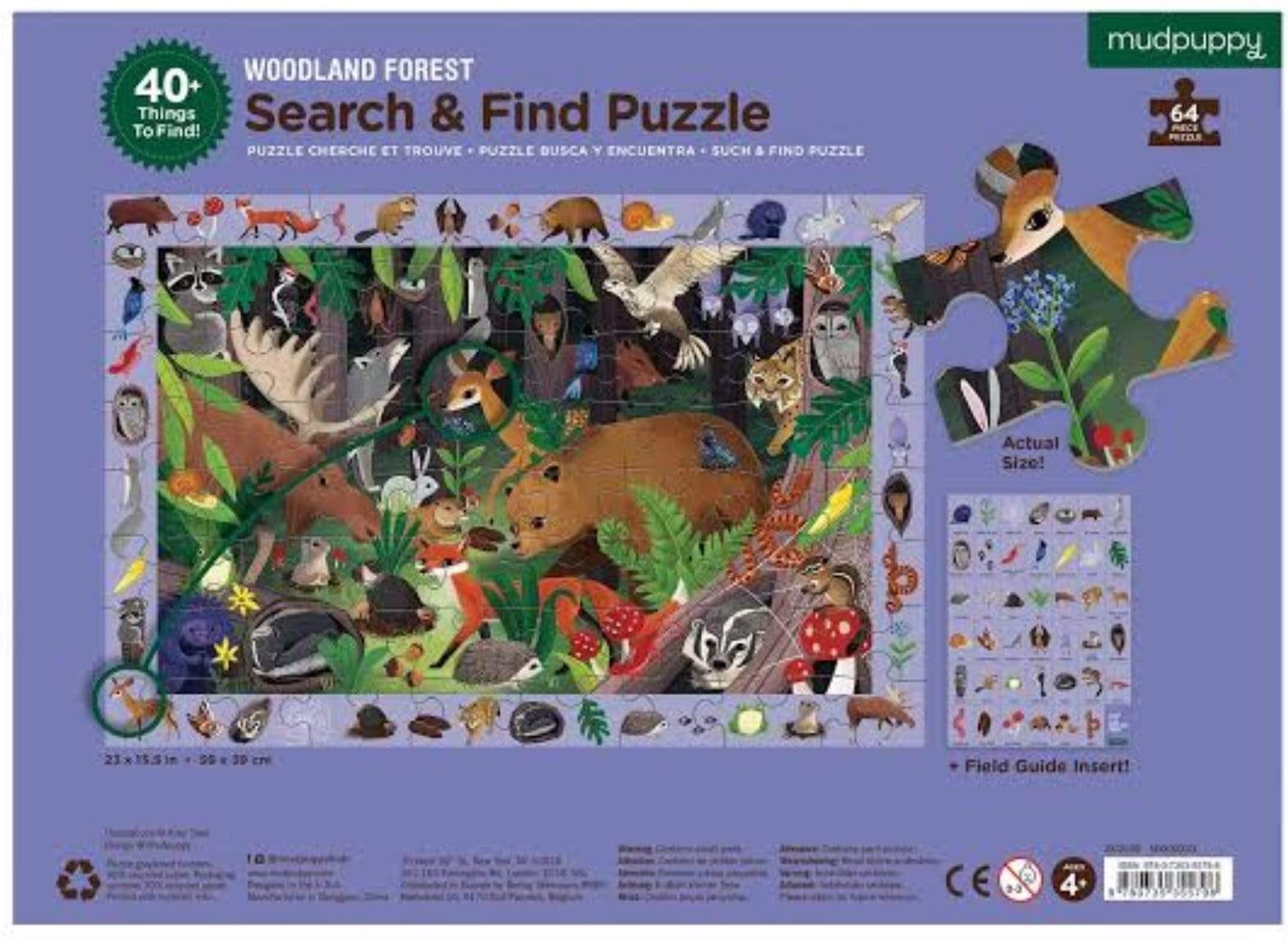 Mudpuppy 5 Plus 64 Pc Search & Find Puzzle - Woodland