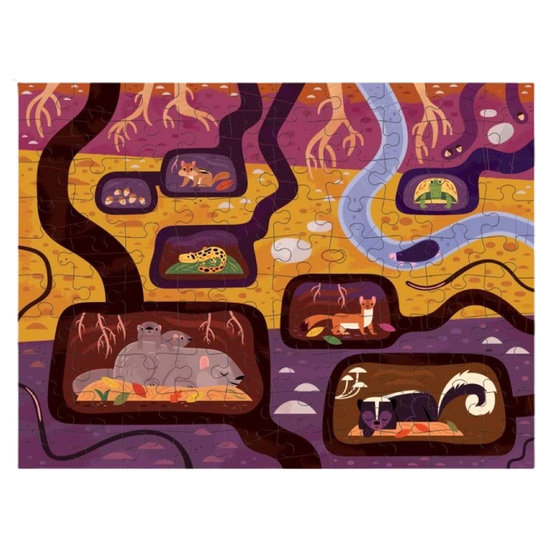 Mudpuppy 6 Plus 100 Pc Double-Sided Puzzle - Forest Above & Below