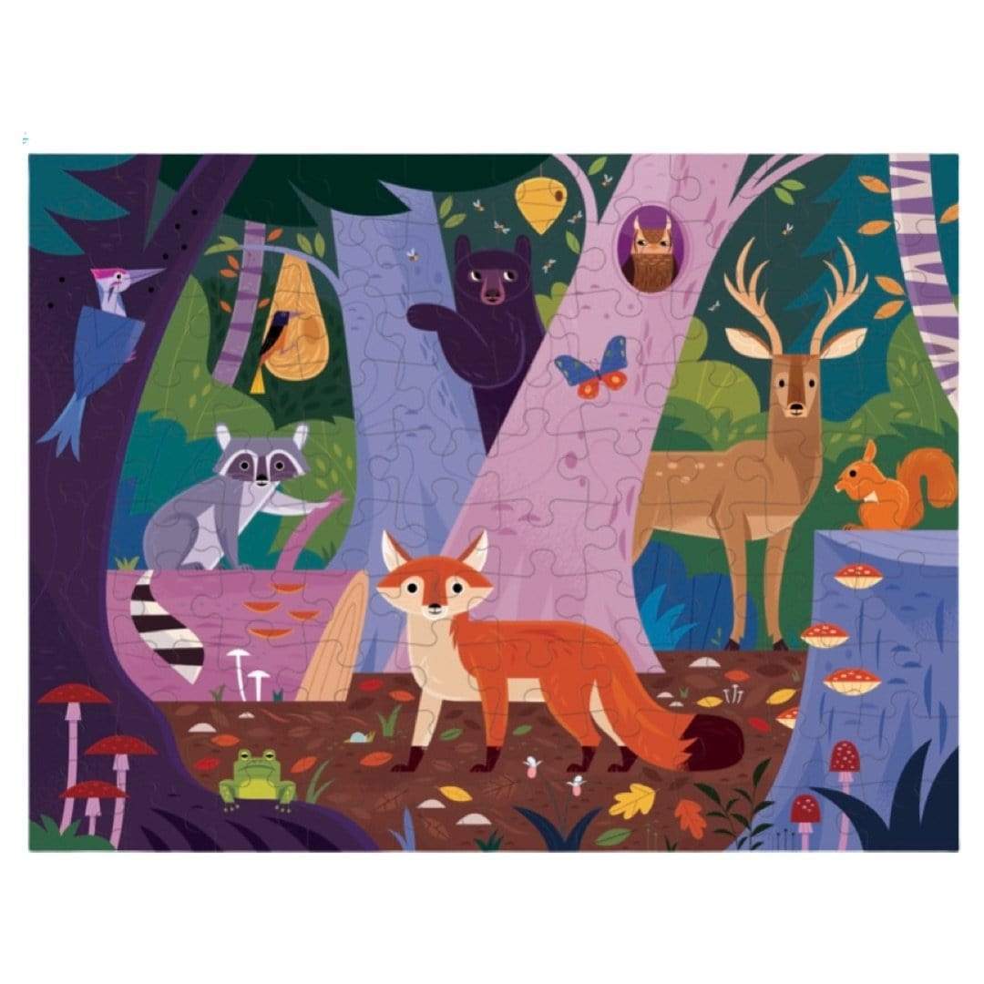 Mudpuppy 6 Plus 100 Pc Double-Sided Puzzle - Forest Above & Below