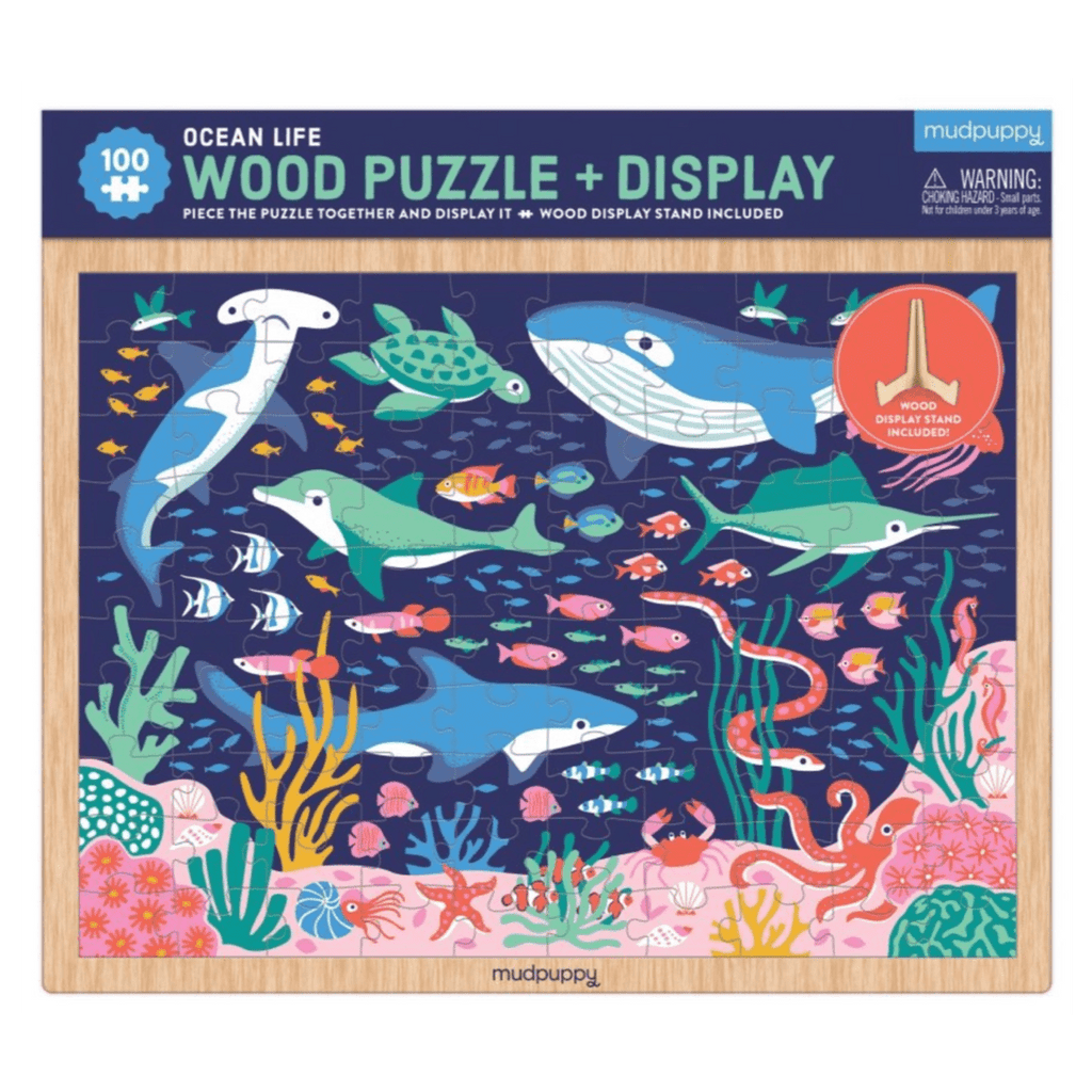 Mudpuppy 6 Plus 100 Pc Wooden Puzzle - Ocean Life