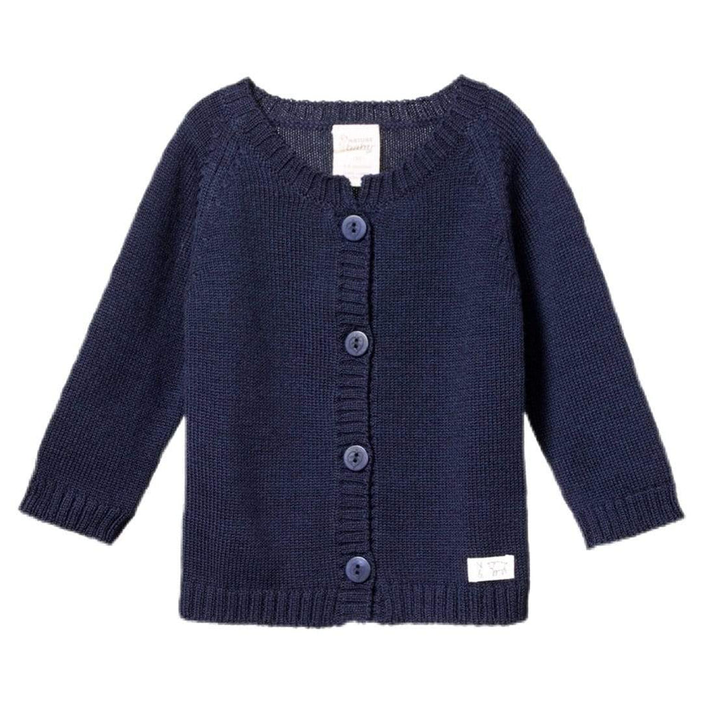 Nature Baby 0-3 Months to 1 Yr 000 Merino Knit Cardigan - Navy