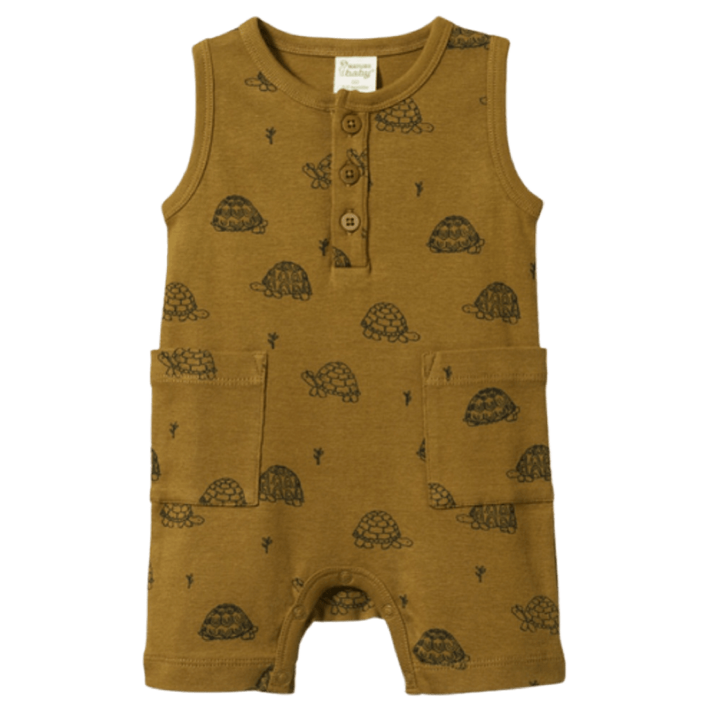 Nature Baby 0-3 Months to 1 Yr Camper Suit - Tortoise