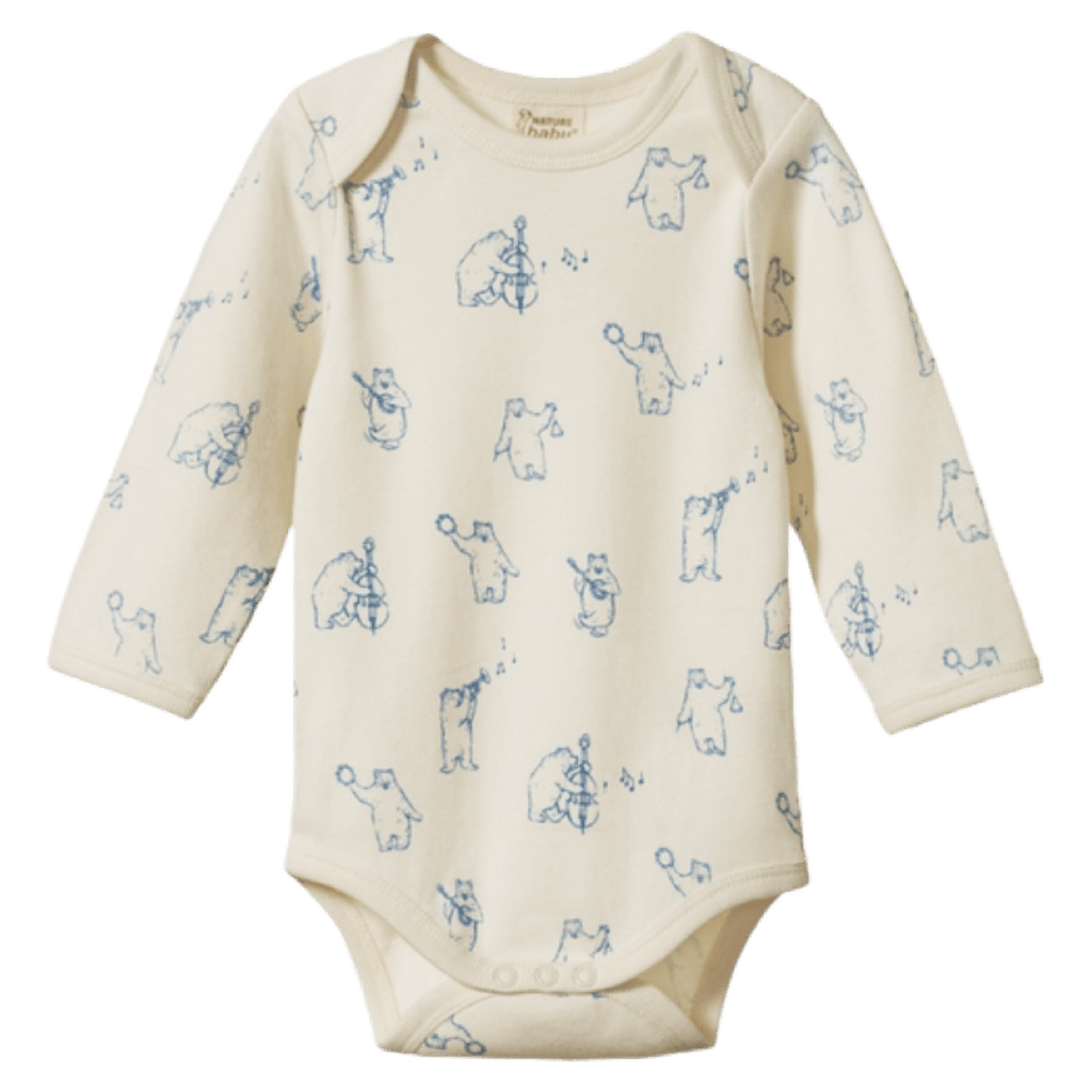 Nature Baby 0-3 Months to 1 Yr Long Sleeve Bodysuit - Bluegrass Bears