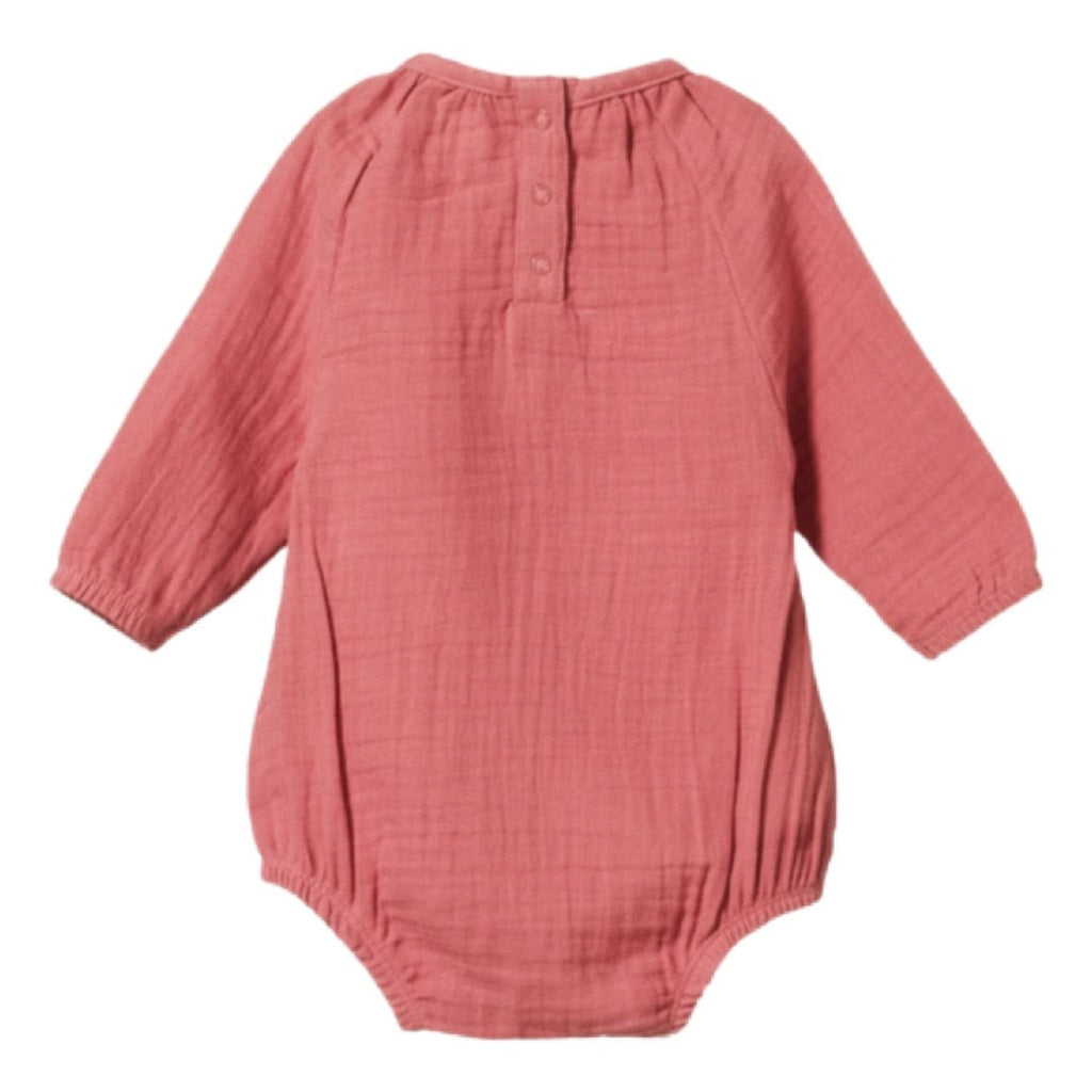 Nature Baby 0-3 Months to 1 Yr Meadow Bodysuit - Raspberry Crinkle