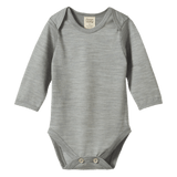 Nature Baby 0-3 Months to 1 Yr Merino Long Sleeve Bodysuit - Grey Marl