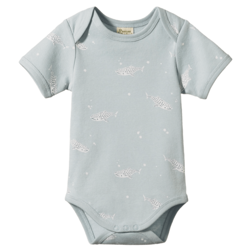 Nature Baby 0-3 Months to 1 Yr Short Sleeve Bodysuit - Spotted Whale Shark