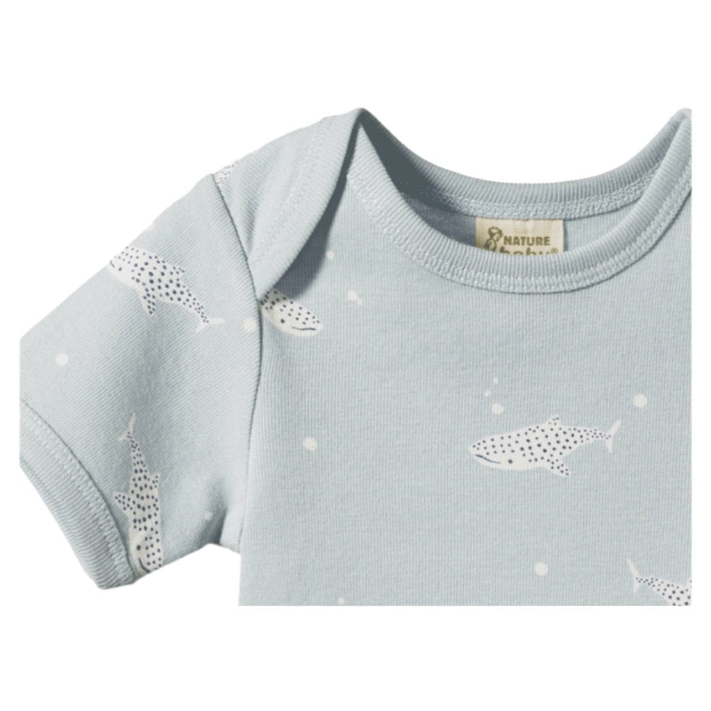 Nature Baby 0-3 Months to 1 Yr Short Sleeve Bodysuit - Spotted Whale Shark