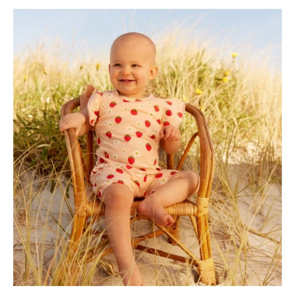 Nature Baby 0-3 Months to 1 Yr Tilly Suit - Strawberry Fields Peach
