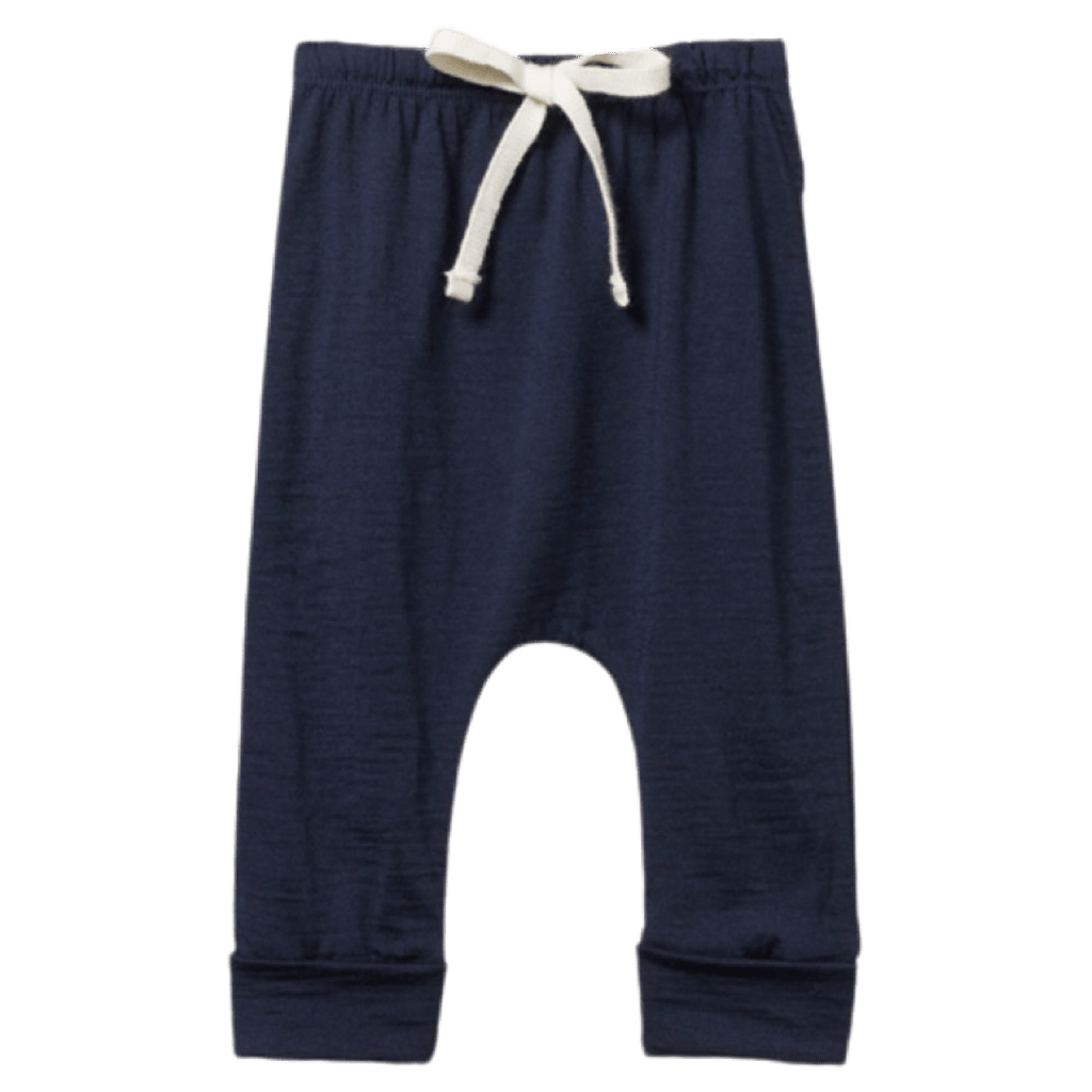 Nature Baby 0-3 Months to 2 Yrs Merino Drawstring Pants - Navy