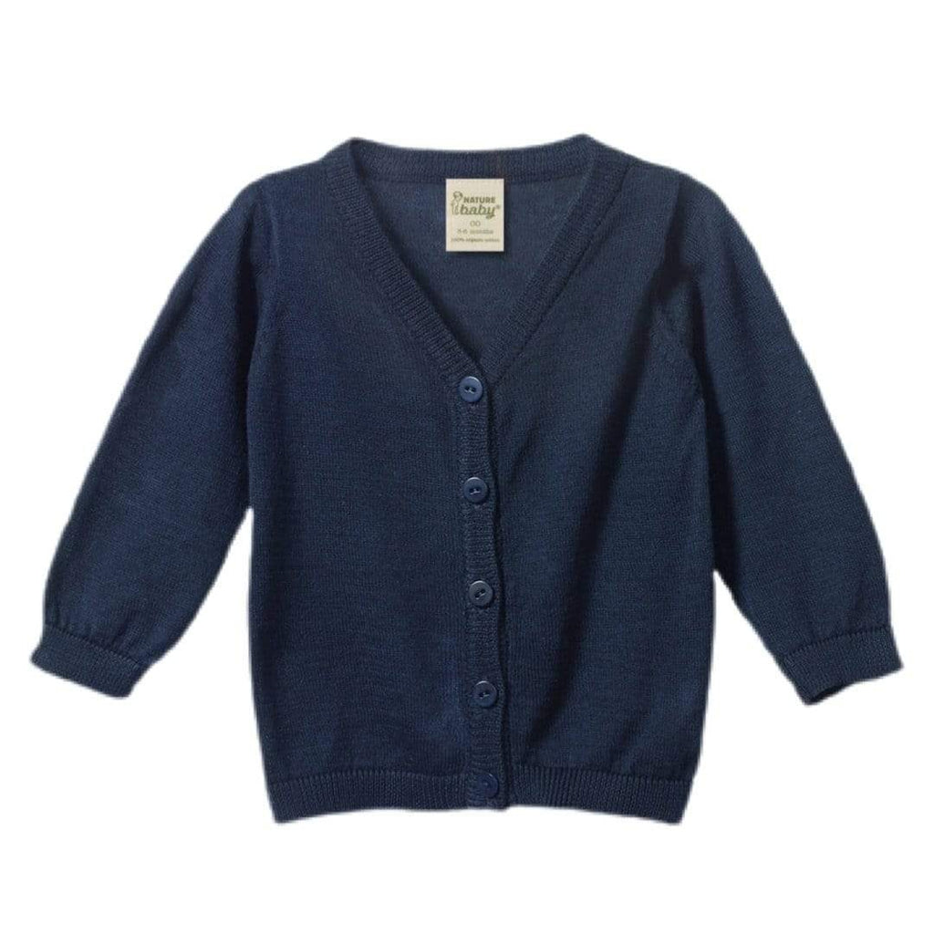 Nature Baby 0-3 Months to 4 Yrs 0-3M / Navy Light Cotton Knit Cardigan