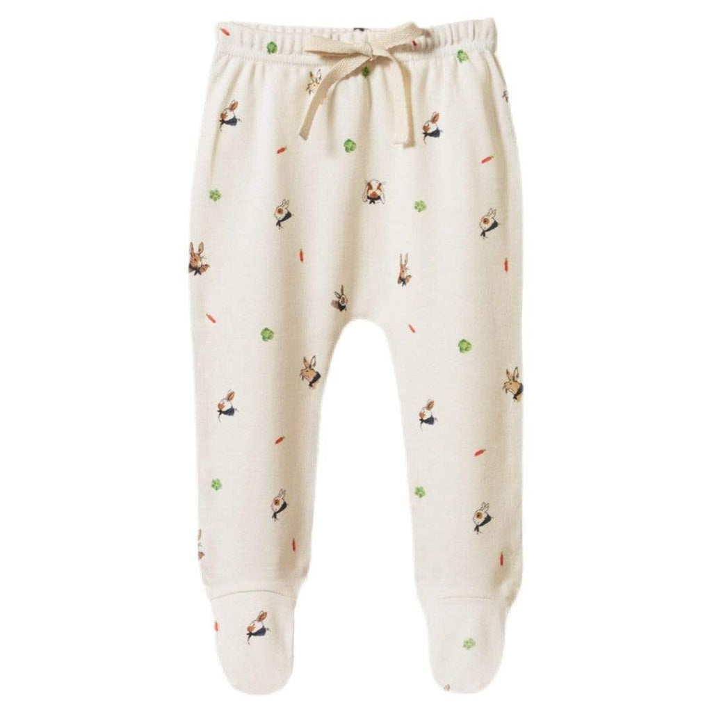 Nature Baby 0-3 Months to 6-12 Months 000 Cotton Footed Rompers - Bunny Garden