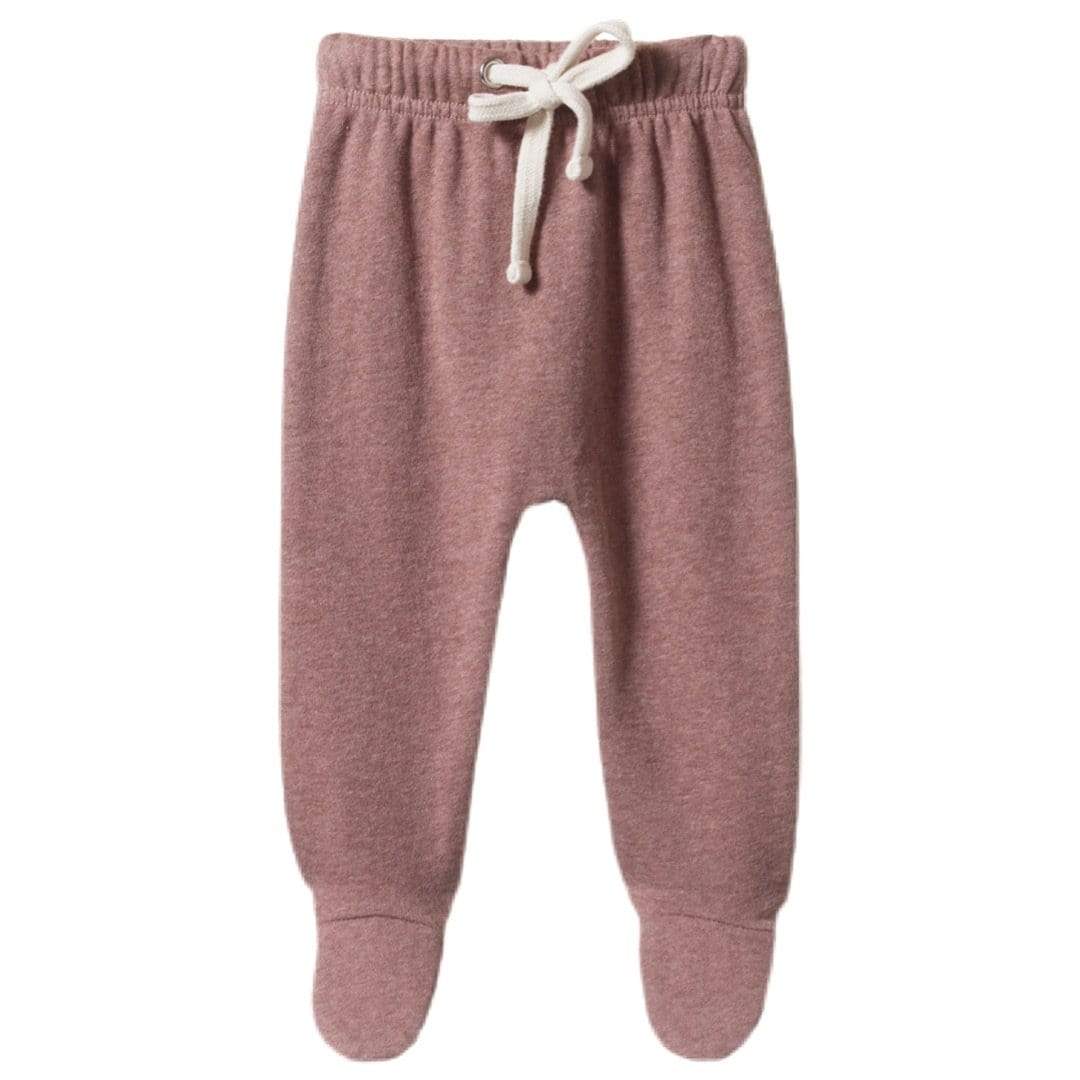 Nature Baby 0-3 Months to 6-12 Months 000 Sweatshirt Knit Footed Rompers - Ginger Snap Marl