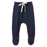 Nature Baby 0-3 Months to 6-12 Months Merino Footed Rompers - Navy