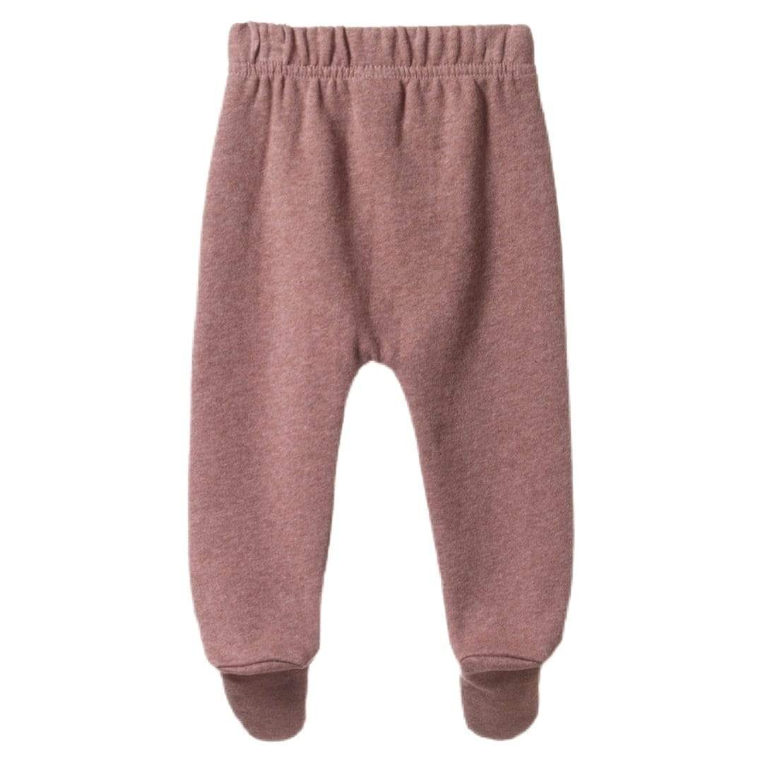Nature Baby 0-3 Months to 6-12 Months Sweatshirt Knit Footed Rompers - Ginger Snap Marl