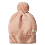 Nature Baby 0-6 Months to 3-4 Years Alpine Pom Pom Beanie - Rose Dust
