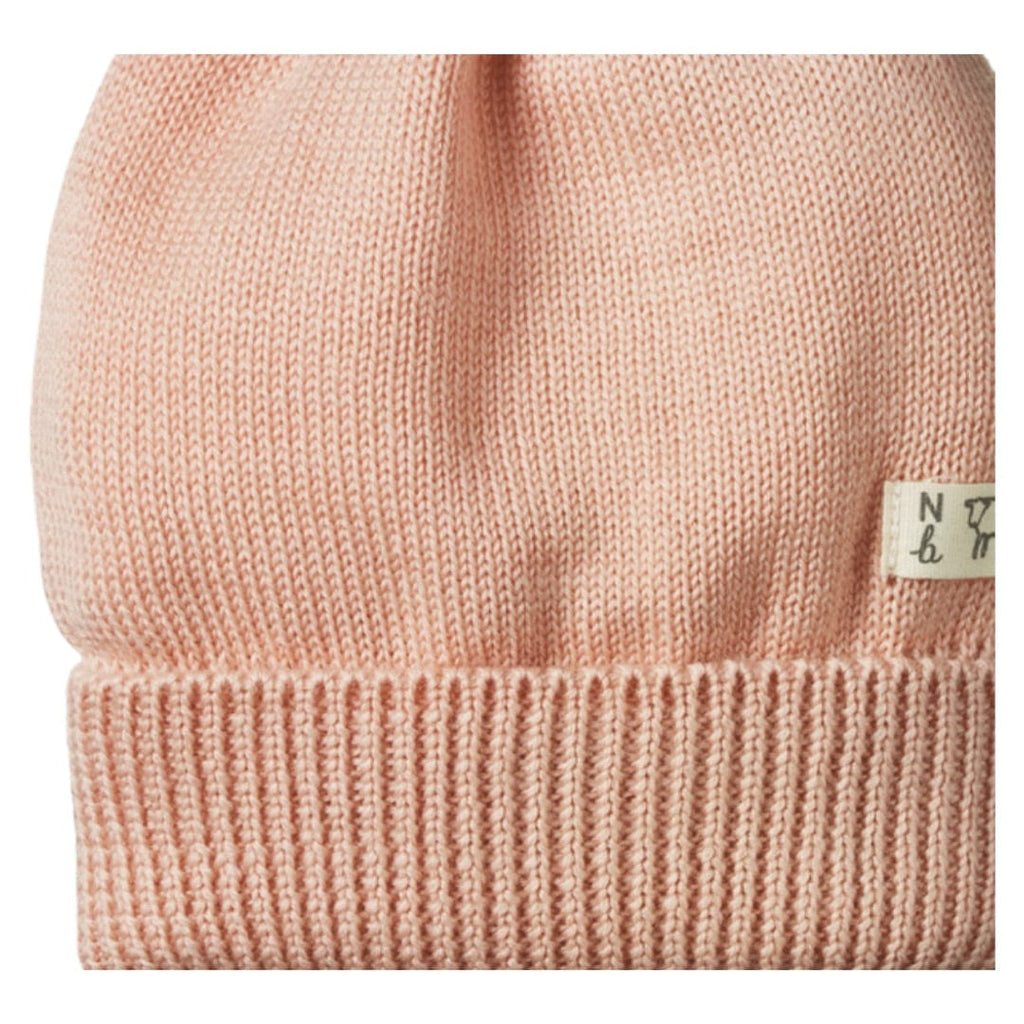 Nature Baby 0-6 Months to 3-4 Years Alpine Pom Pom Beanie - Rose Dust