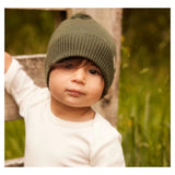 Nature Baby 0-6 Months to 3-4 Years Alpine Pom Pom Beanie - Thyme
