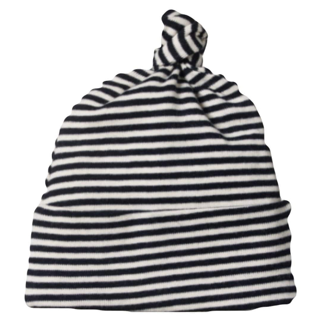 Nature Baby 0-6m to 6-12m Cotton Knotted Beanie - Navy Stripe