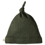Nature Baby 0-6m to 6-12m Merino Pointelle Knotted Beanie - Thyme