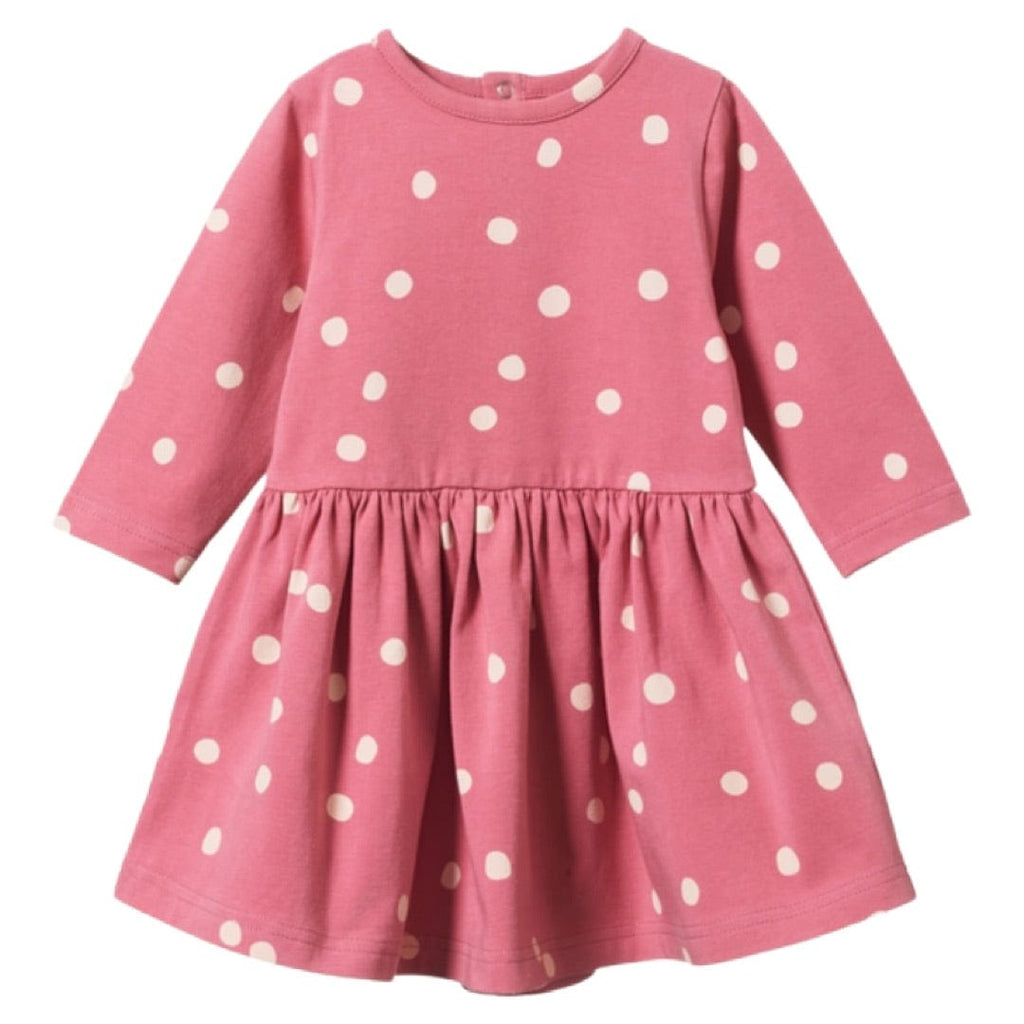 Nature Baby 6-12 Months to 4 6-12M Long Sleeve Twirl Dress - Speckle Raspberry