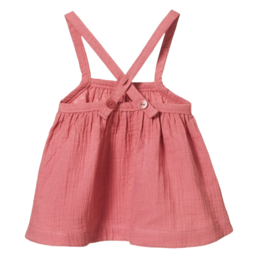 Nature Baby 6-12 Months to 4 May Pinafore - Raspberry Crinkle