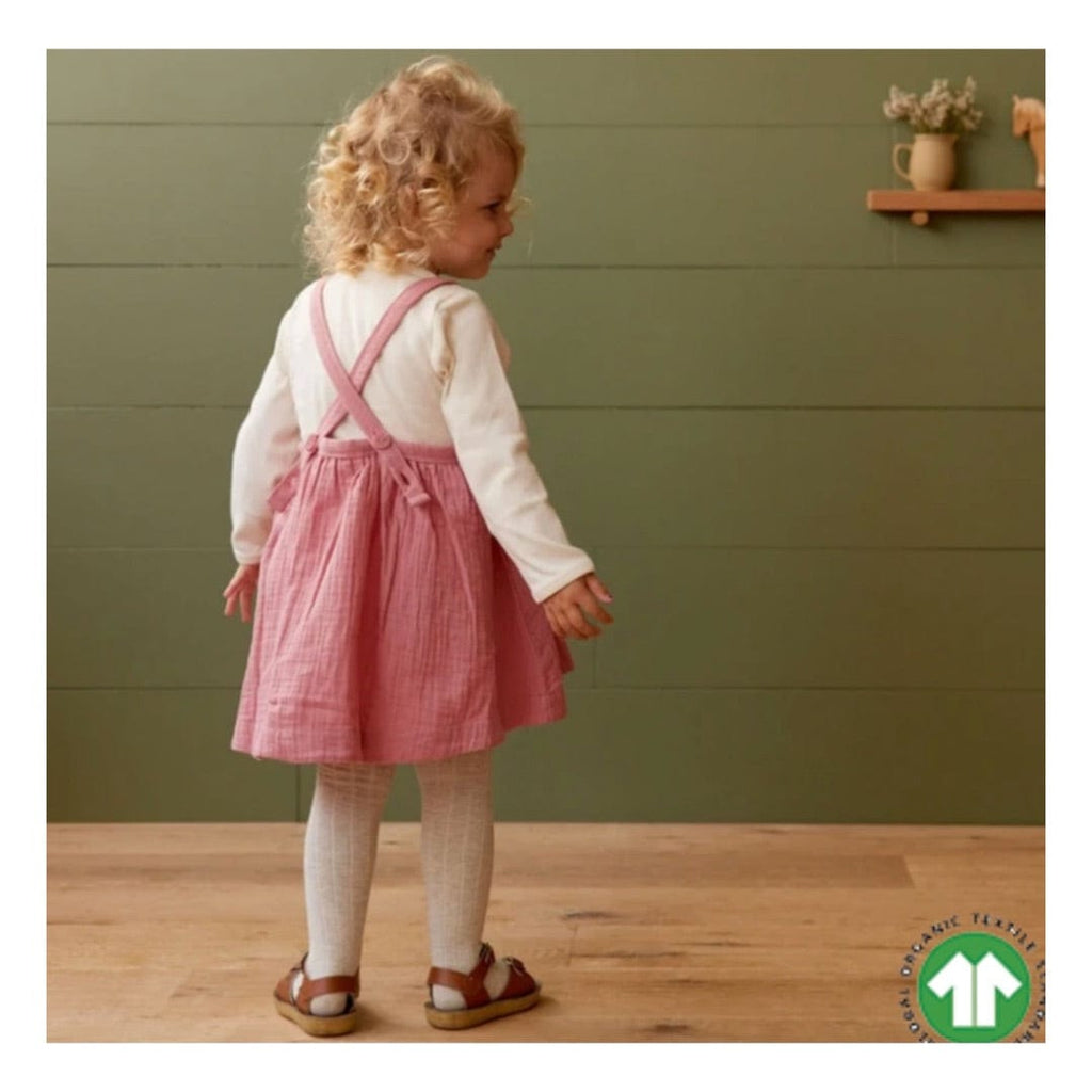 Nature Baby 6-12 Months to 4 May Pinafore - Raspberry Crinkle