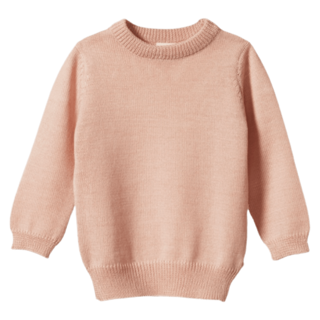 Nature Baby 6-12 Months to 4 Merino Knit Pullover - Rose Dust