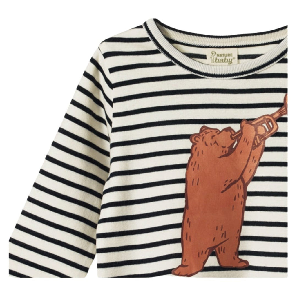 Nature Baby 6-12 Months to 5 Long Sleeve River Tee - Folk Bear Print