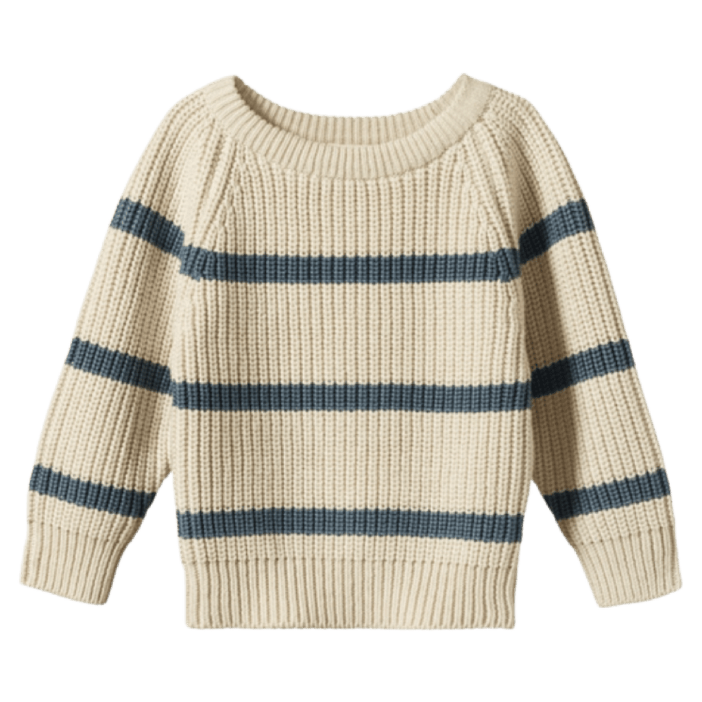 Nature Baby 6-12 Months to 5 Years Billy Jumper - Oatmeal Marl/ Sky Blue