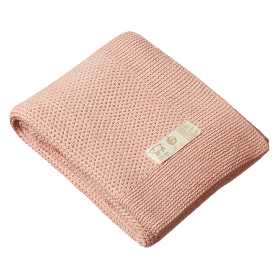 Nature Baby Bassinet Bassinet Merino Knit Blanket - Rose Dust