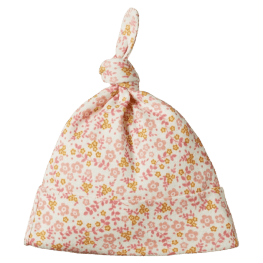 Nature Baby Newborn to 0-6M Cotton Knotted Beanie - Daisy Belle