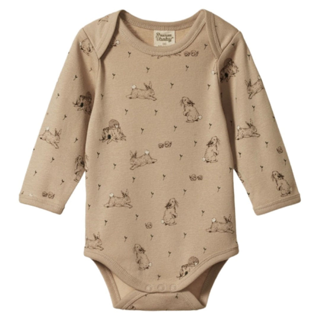 Nature Baby Newborn to 1 Year Long Sleeve Bodysuit - Forest Friends Print