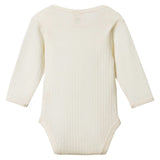 Nature Baby Newborn to 1 Year Merino Pointelle Long Sleeve Bodysuit - Natural