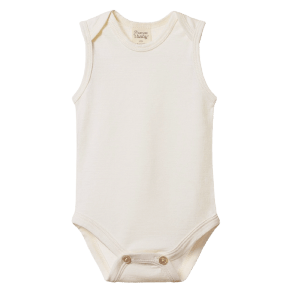 Nature Baby Newborn to 1 Year Merino Singlet Bodysuit - Natural