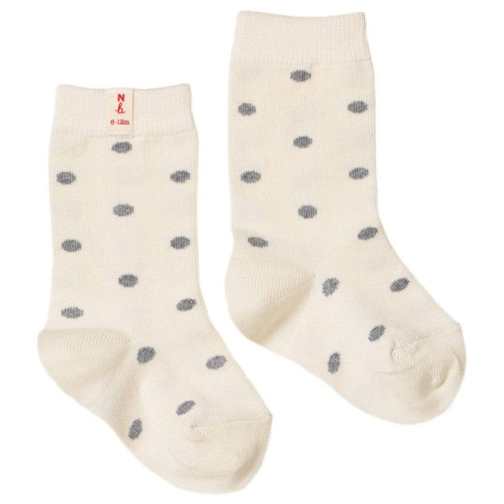 Nature Baby Newborn to 2-4 Years Grey Polka Dot / 0-6M Cotton Socks