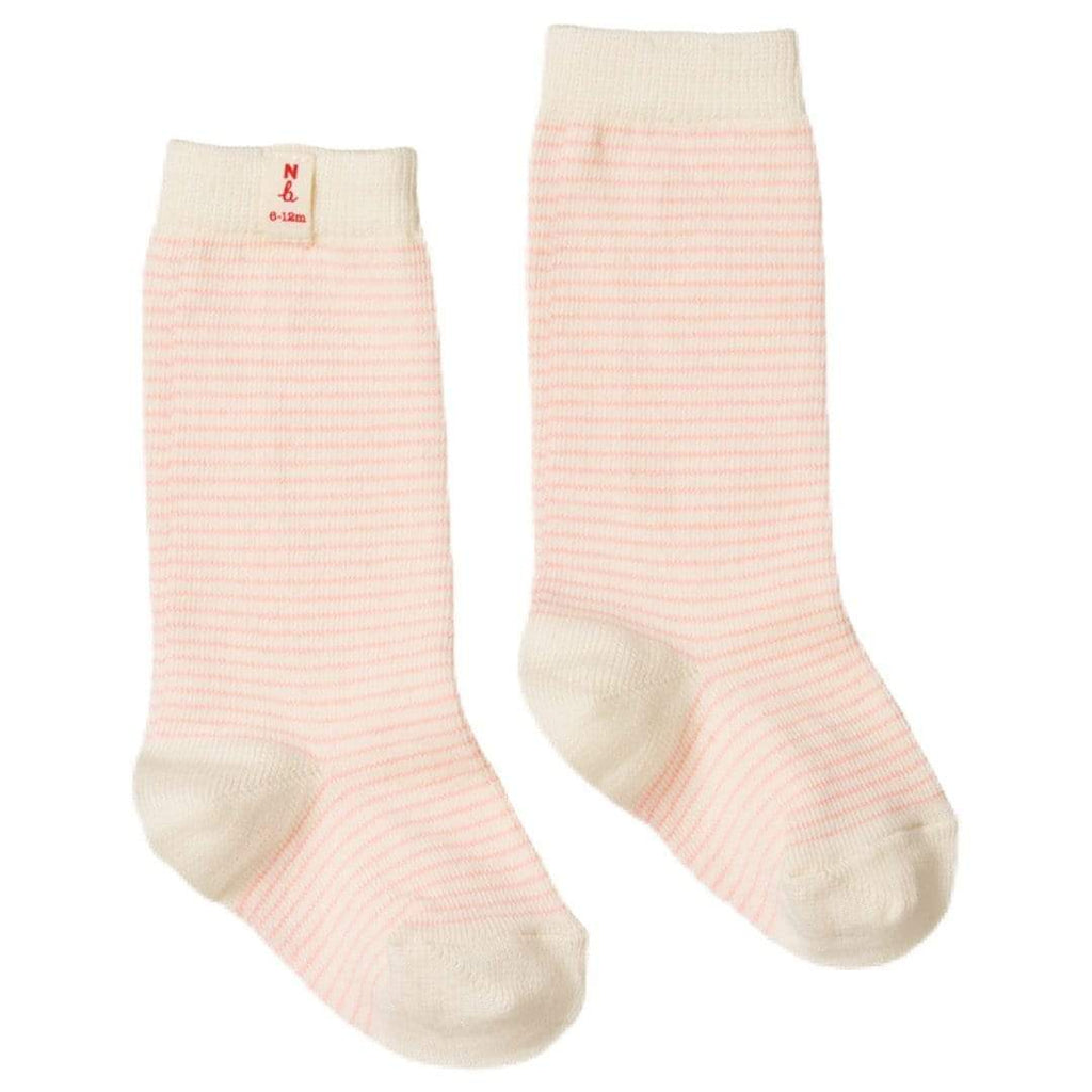 Nature Baby Newborn to 2-4 Years Pink Stripe / 0-6M Cotton Socks