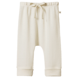 Nature Baby Newborn to 3-6M Merino Pointelle Drawstring Pants  - Natural