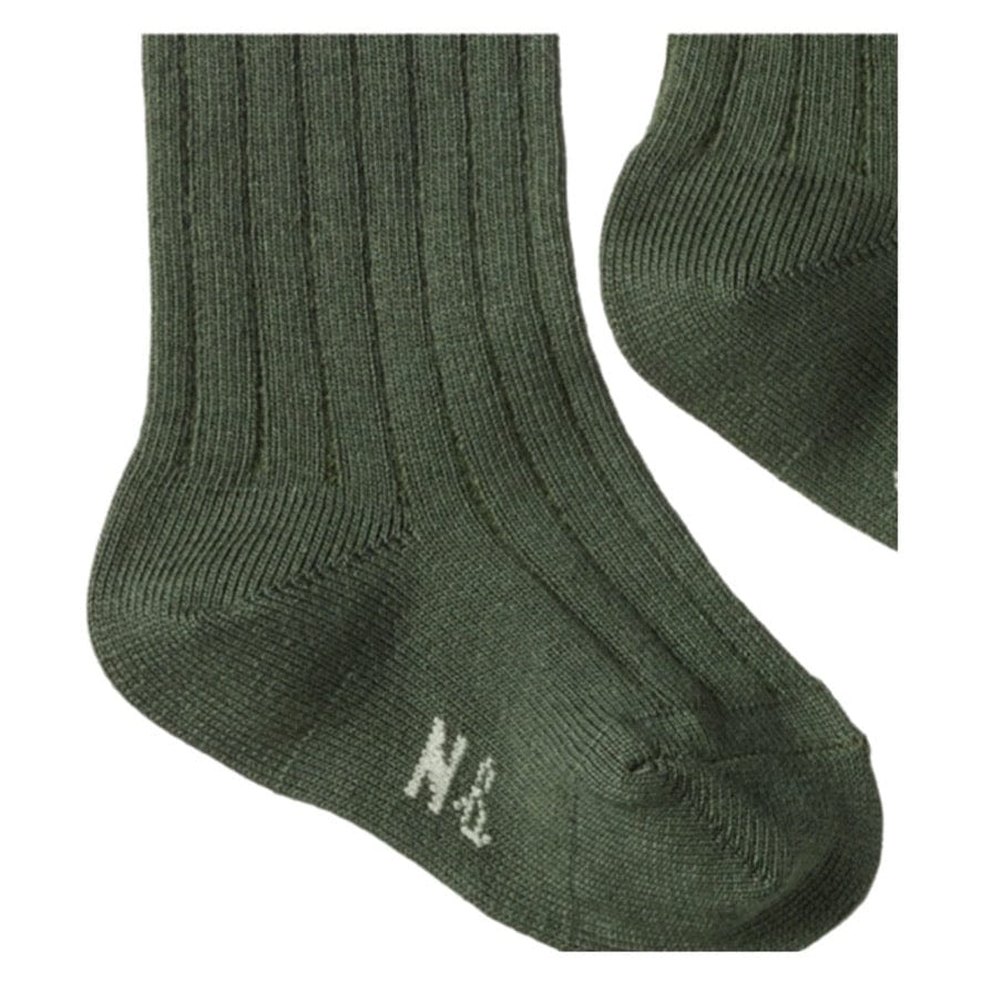 Nature Baby Newborn to 5-6 Years Cotton Rib Socks - Thyme