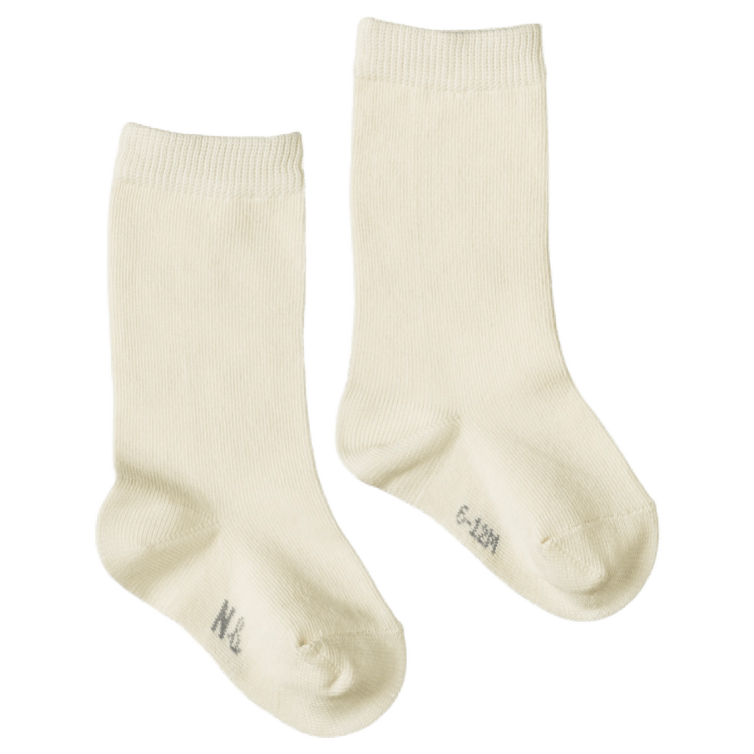 Nature Baby Newborn to 5-6Yr Newborn Cotton Rib Socks - Natural