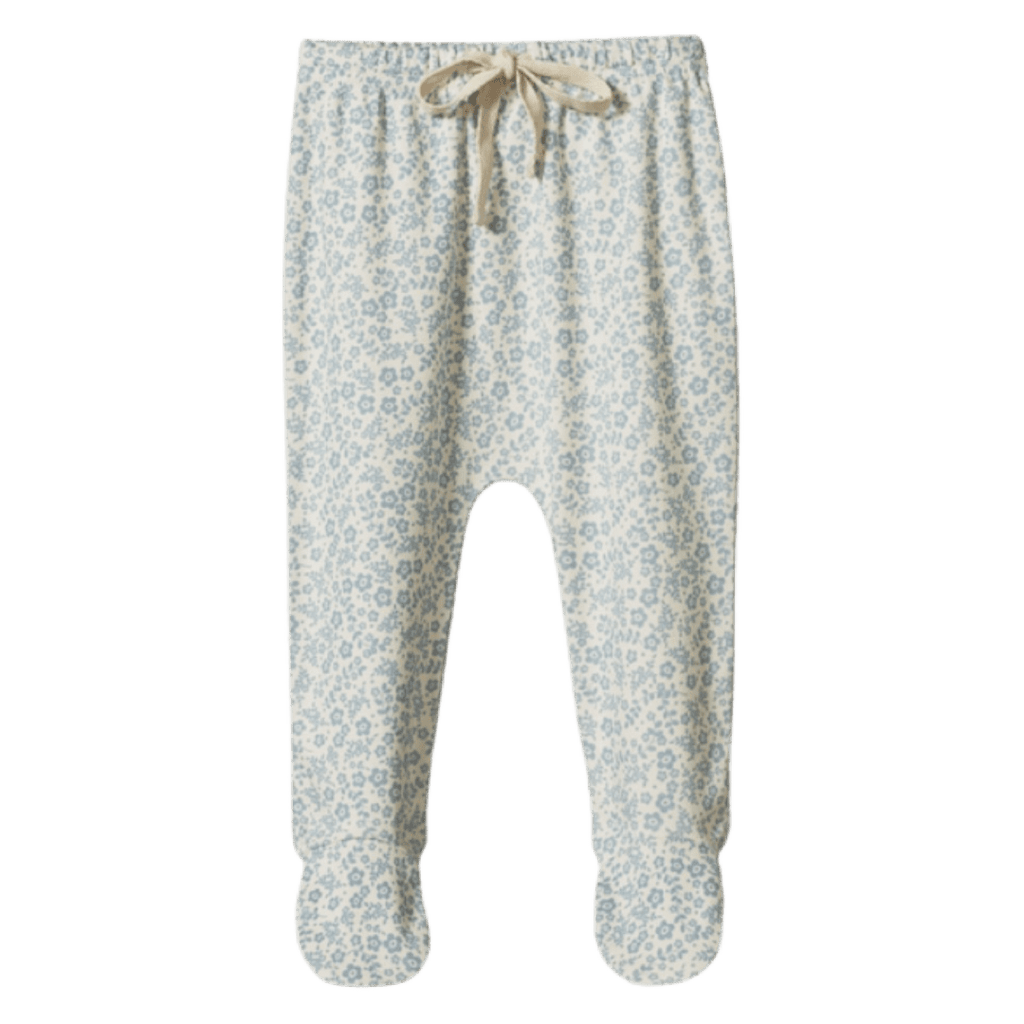 Nature Baby Newborn to 6 -12M Footed Rompers - Daisy Belle Blue
