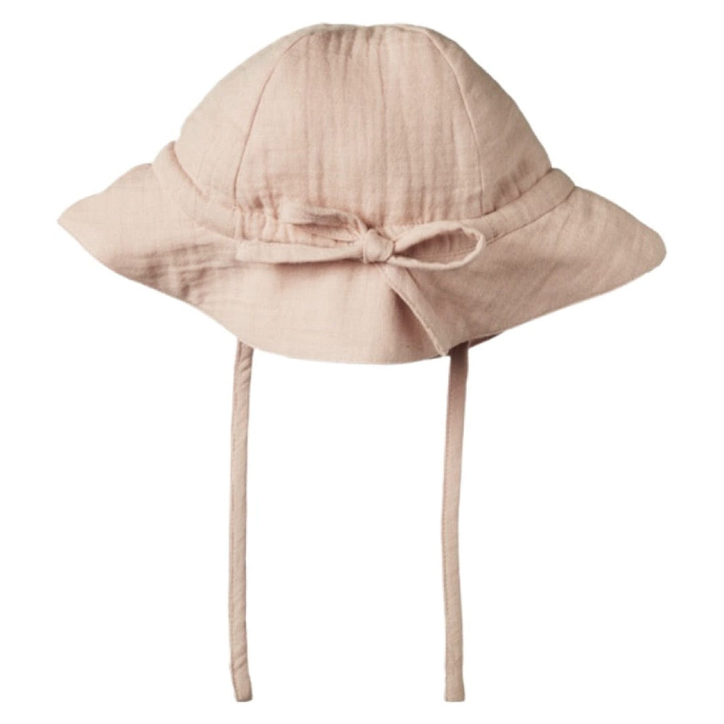Nature Baby Small to Large Crinkle Muslin Sunhat - Rose Dust Crinkle