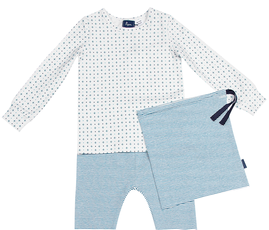 Pappe 00 to 3 Corsair Stripe / 00 Skye Pyjama Set