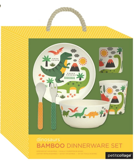 Petit Collage Bamboo Dinnerware Set Dinosaurs
