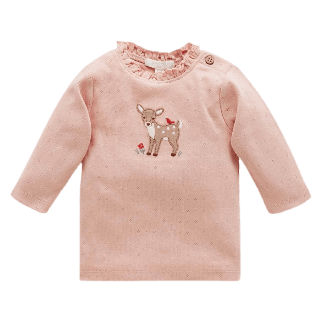 Pure Baby 0-3 Months to 1 Yr Little Fawn Tee - Peach