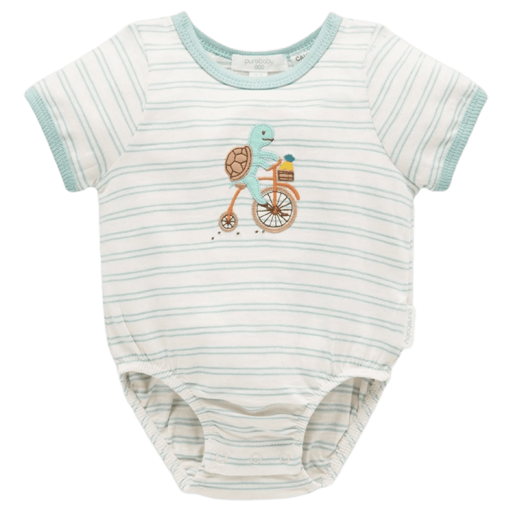 Pure Baby 0-3 Months to 2 Yrs Mini Stripe Bodysuit - Rainforest