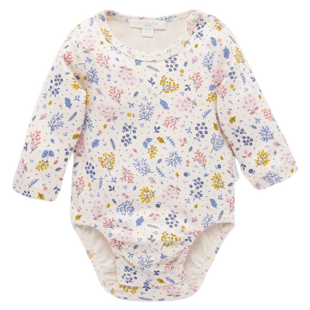 Pure Baby 0-3 Months to 2 Yrs Winter Floral Bodysuit