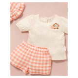 Pure Baby 2 to 5 Years Monkey Set - Papaya Gingham