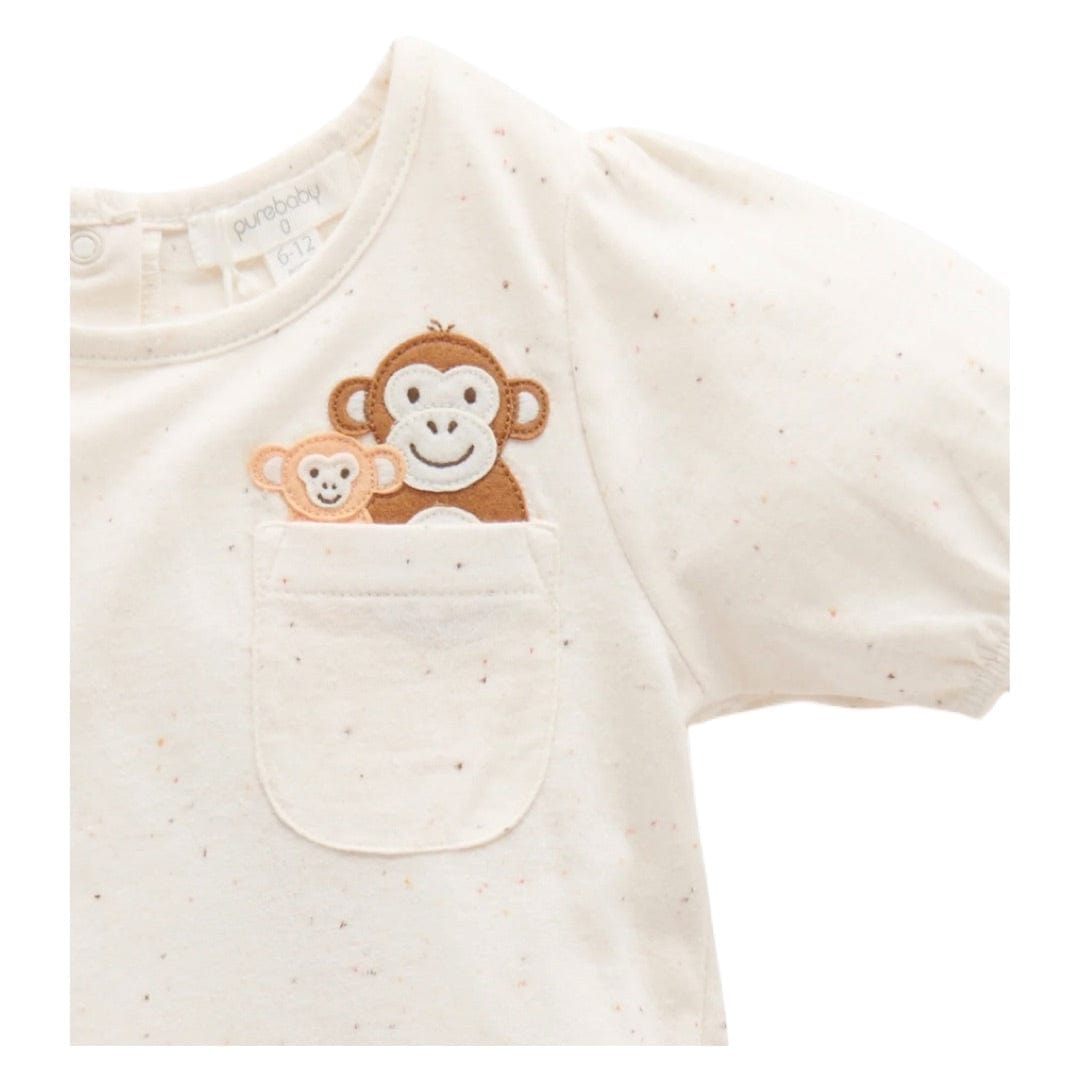 Pure Baby 2 to 5 Years Monkey Set - Papaya Gingham